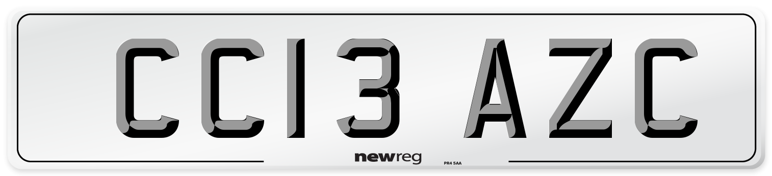 CC13 AZC Number Plate from New Reg